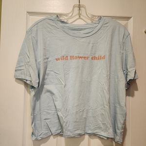 Roxy - Light Blue - "Wild Flower Child" Boxy Tee - Small - New